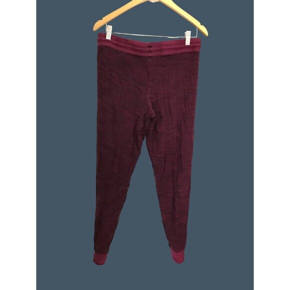 FELINA WOMENS BURGUNDY ELASTIC WAIST TAPPER LEG PAJAMA BOTTOM PANTS SIZE MEDIUM - Picture 2 of 5
